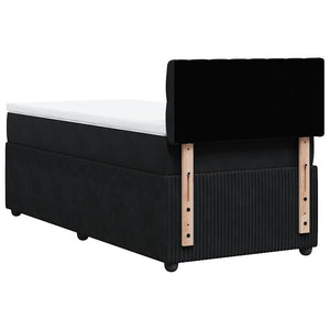 Κρεβάτι Boxspring με Στρώμα Μαύρο 80 x 200 εκ. Βελούδινο