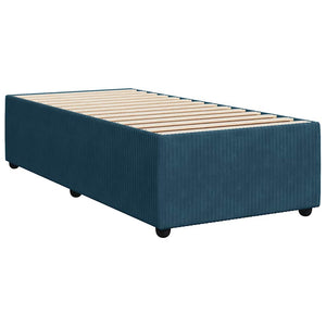 Κρεβάτι Boxspring με Στρώμα Μπλε 80 x 200 εκ. Βελούδινο - Pakobazaar
