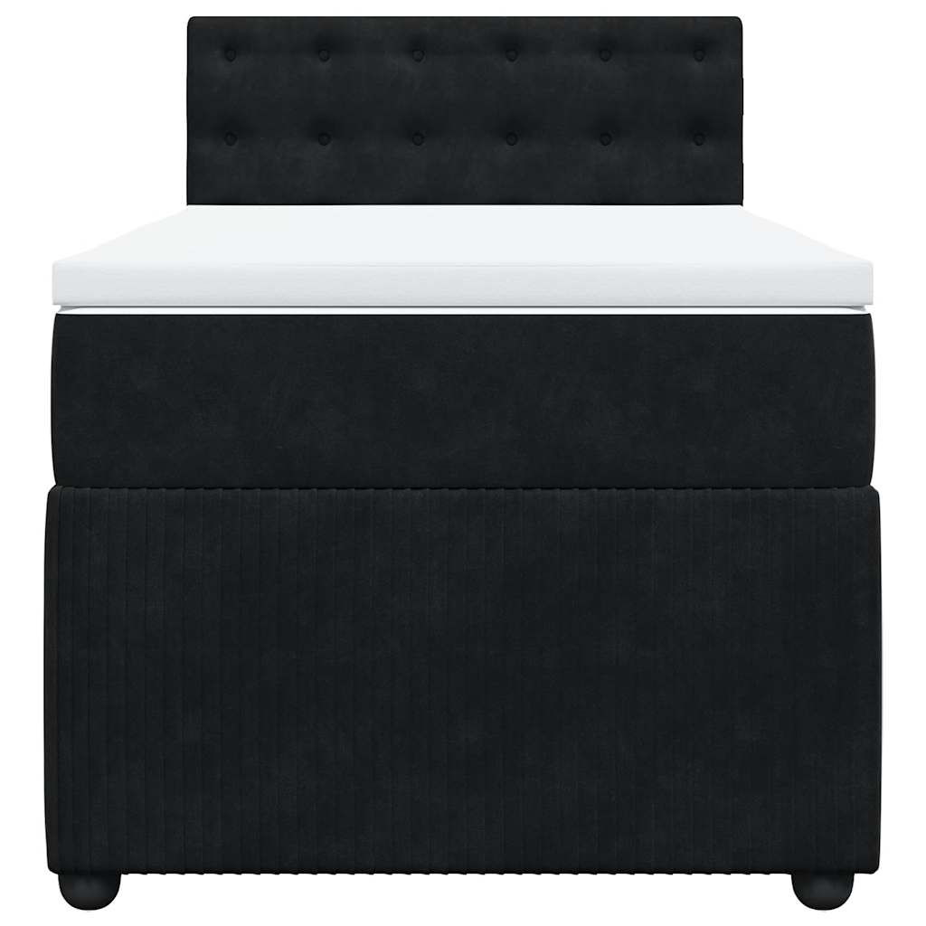 Κρεβάτι Boxspring με Στρώμα Μαύρο 80 x 200 εκ. Βελούδινο