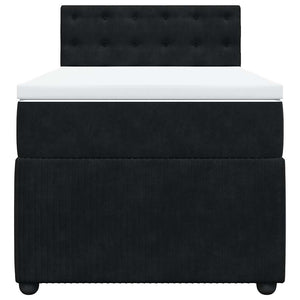 Κρεβάτι Boxspring με Στρώμα Μαύρο 80 x 200 εκ. Βελούδινο