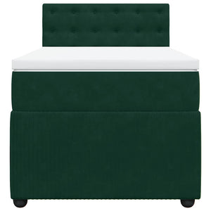 Κρεβάτι Boxspring με Στρώμα Σκούρο Πράσινο 80x200 εκ. Βελούδινο - Pakobazaar