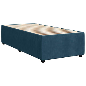 Κρεβάτι Boxspring με Στρώμα Μπλε 80 x 200 εκ. Βελούδινο - Pakobazaar