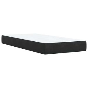 Κρεβάτι Boxspring με Στρώμα Μαύρο 90x190 εκ. Βελούδινο - Pakobazaar