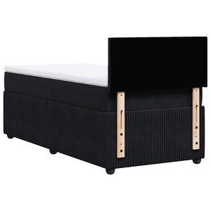 Κρεβάτι Boxspring με Στρώμα Μαύρο 90x190 εκ. Βελούδινο - Pakobazaar