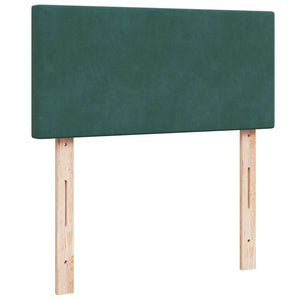 Κρεβάτι Boxspring με Στρώμα Σκούρο Πράσινο 90x190 εκ. Βελούδινο