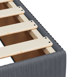 Κρεβάτι Boxspring με Στρώμα Σκούρο Γκρι 90x190 εκ. Βελούδινο