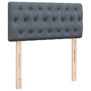 Κρεβάτι Boxspring με Στρώμα Σκούρο Γκρι 90x190 εκ. Βελούδινο