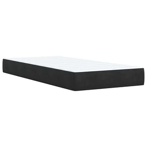 Κρεβάτι Boxspring με Στρώμα Μαύρο 90x190 εκ. Βελούδινο - Pakobazaar
