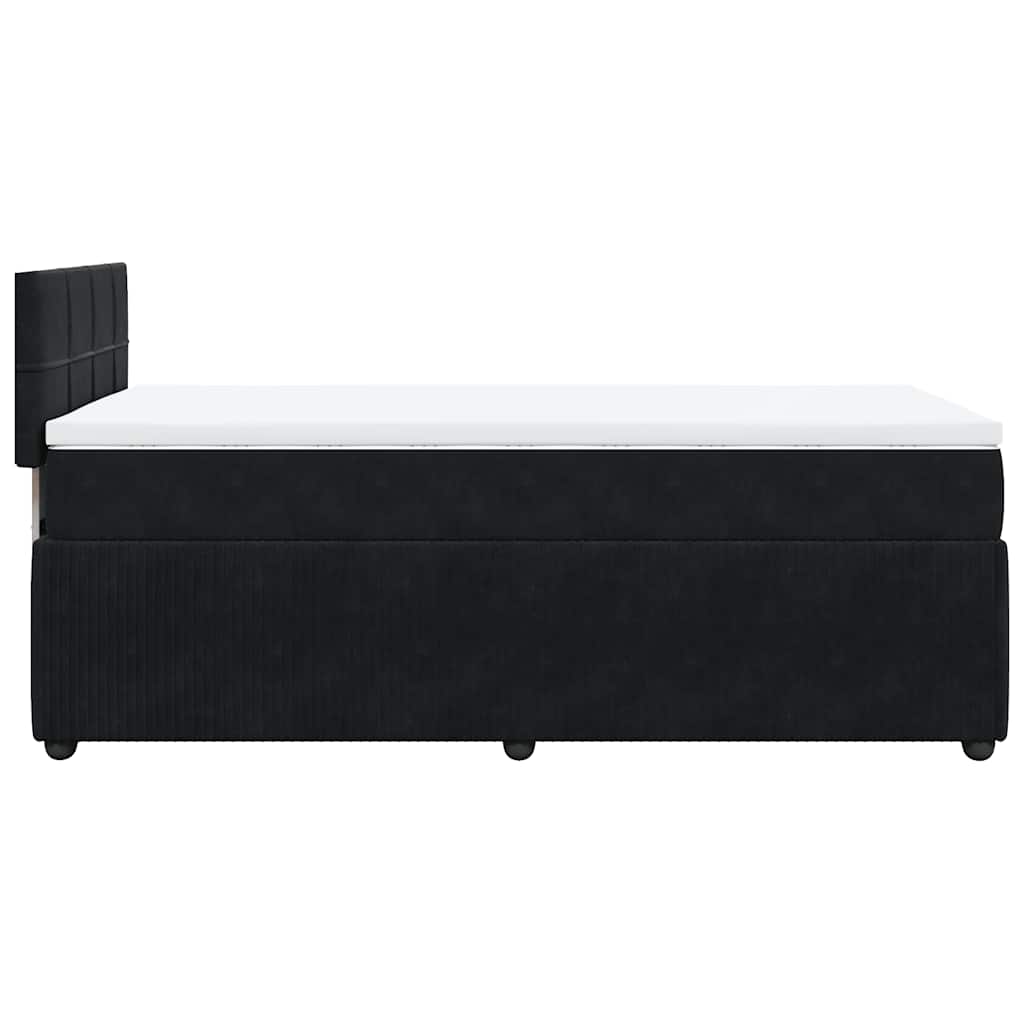 Κρεβάτι Boxspring με Στρώμα Μαύρο 90x190 εκ. Βελούδινο - Pakobazaar