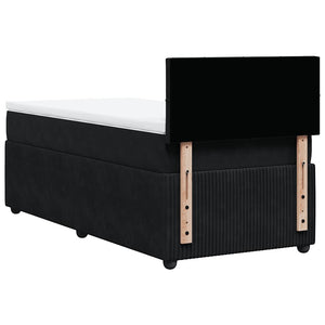 Κρεβάτι Boxspring με Στρώμα Μαύρο 90x190 εκ. Βελούδινο - Pakobazaar