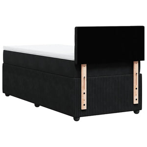 Κρεβάτι Boxspring με Στρώμα Μαύρο 90x200 εκ. Βελούδινο - Pakobazaar