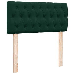 Κρεβάτι Boxspring με Στρώμα Σκούρο Πράσινο 90x200 εκ. Βελούδινο - Pakobazaar