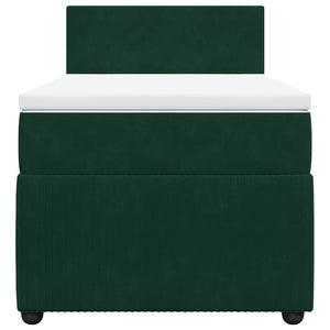 Κρεβάτι Boxspring με Στρώμα Σκούρο Πράσινο 100x200εκ. Βελούδινο