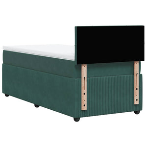 Κρεβάτι Boxspring με Στρώμα Σκούρο Πράσινο 100x200εκ. Βελούδινο