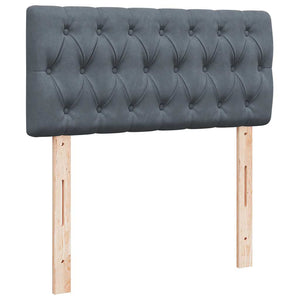 Κρεβάτι Boxspring με Στρώμα Σκούρο Γκρι 100x200 εκ. Βελούδινο