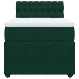 Κρεβάτι Boxspring με Στρώμα Σκούρο Πράσινο 100x200εκ. Βελούδινο