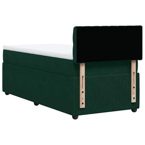 Κρεβάτι Boxspring με Στρώμα Σκούρο Πράσινο 100x200εκ. Βελούδινο