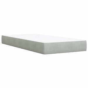 Κρεβάτι Boxspring με Στρώμα Ανοιχτό Γκρι 100x200 εκ. Βελούδινο