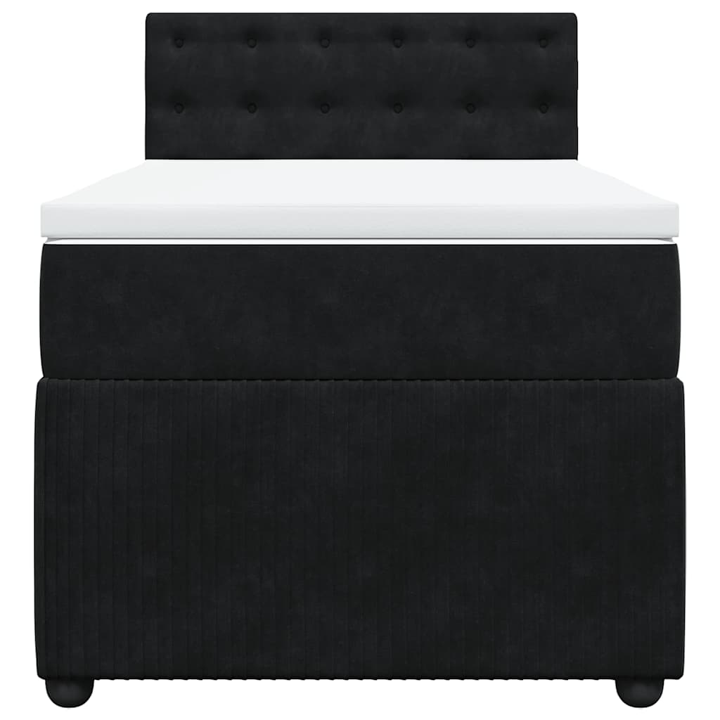 Κρεβάτι Boxspring με Στρώμα Μαύρο 100x200 εκ. Βελούδινο