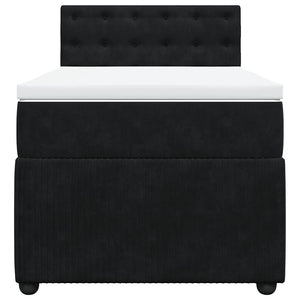 Κρεβάτι Boxspring με Στρώμα Μαύρο 100x200 εκ. Βελούδινο