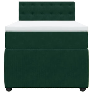 Κρεβάτι Boxspring με Στρώμα Σκούρο Πράσινο 100x200εκ. Βελούδινο