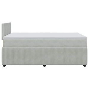 Κρεβάτι Boxspring με Στρώμα Ανοιχτό Γκρι 120x190 εκ. Βελούδινο - Pakobazaar