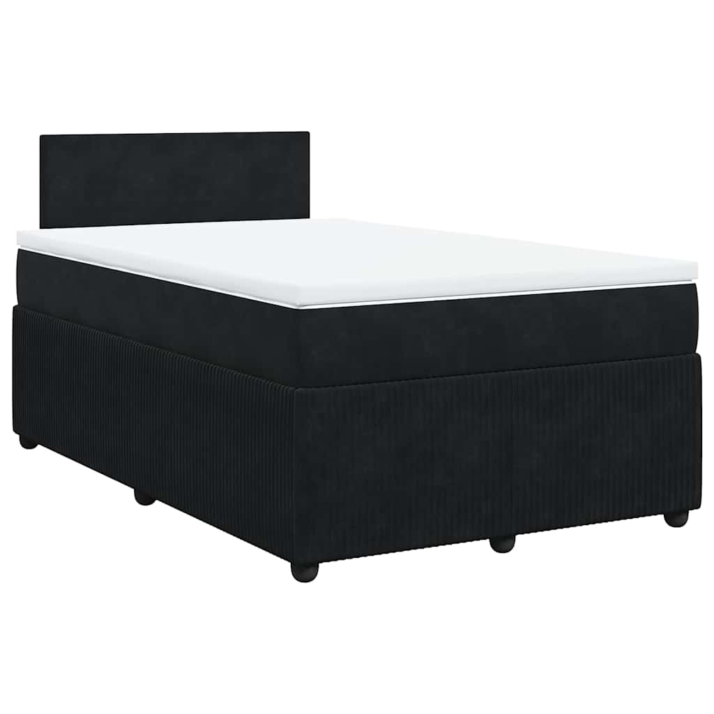 Κρεβάτι Boxspring με Στρώμα Μαύρο 120x190 εκ. Βελούδινο
