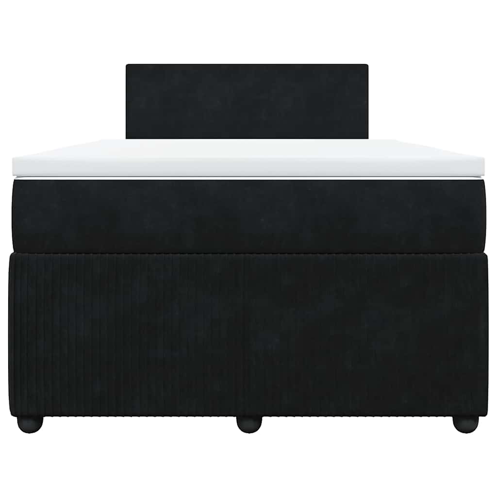 Κρεβάτι Boxspring με Στρώμα Μαύρο 120x190 εκ. Βελούδινο