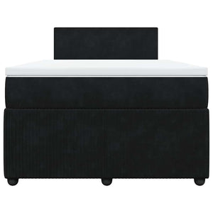 Κρεβάτι Boxspring με Στρώμα Μαύρο 120x190 εκ. Βελούδινο