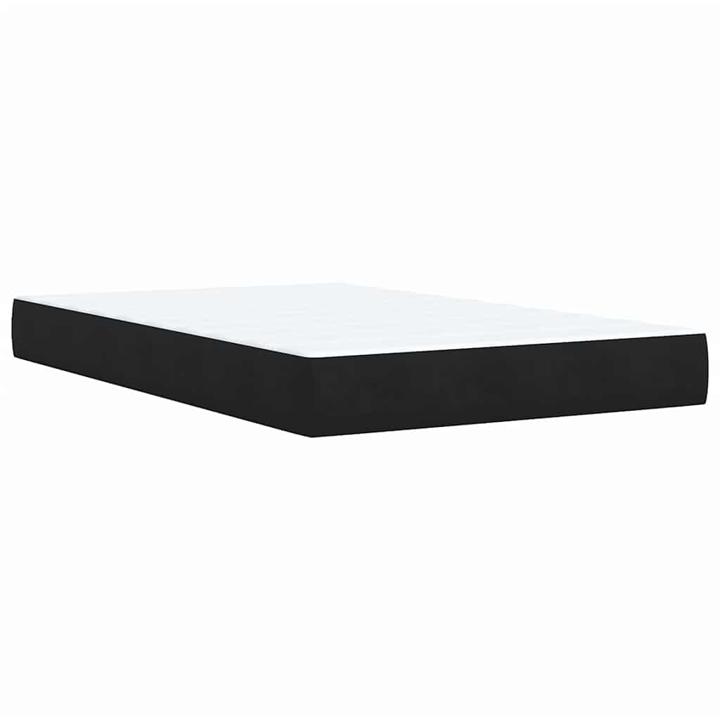 Κρεβάτι Boxspring με Στρώμα Μαύρο 120x190 εκ. Βελούδινο