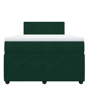 Κρεβάτι Boxspring με Στρώμα Σκούρο Πράσινο 120x190εκ. Βελούδινο - Pakobazaar