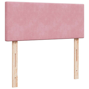 Κρεβάτι Boxspring με Στρώμα Ροζ 120x190 εκ. Βελούδινο - Pakobazaar