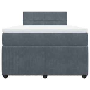 Κρεβάτι Boxspring με Στρώμα Σκούρο Γκρι 120x190 εκ. Βελούδινο