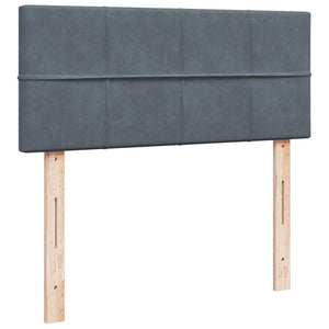 Κρεβάτι Boxspring με Στρώμα Σκούρο Γκρι 120x190 εκ. Βελούδινο