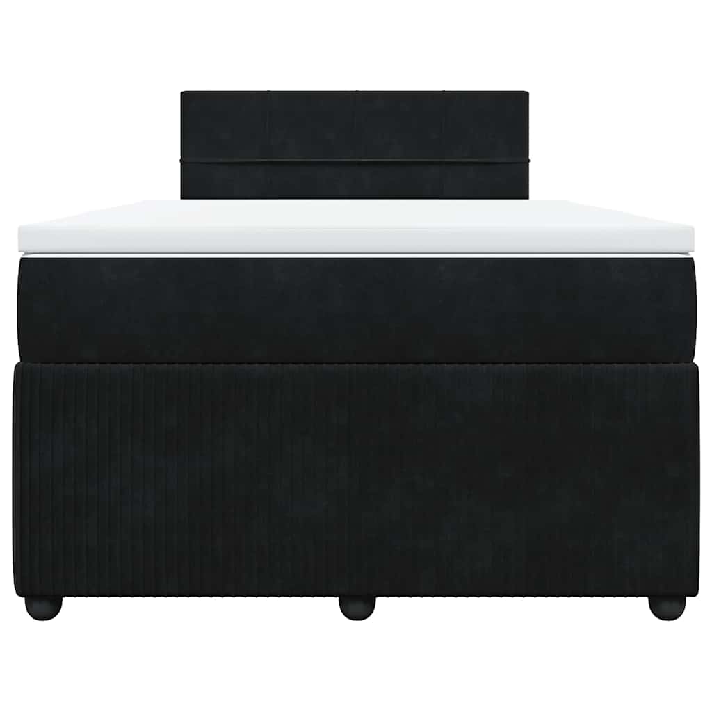 Κρεβάτι Boxspring με Στρώμα Μαύρο 120x190 εκ. Βελούδινο - Pakobazaar