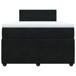 Κρεβάτι Boxspring με Στρώμα Μαύρο 120x190 εκ. Βελούδινο - Pakobazaar