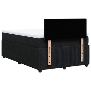 Κρεβάτι Boxspring με Στρώμα Μαύρο 120x190 εκ. Βελούδινο - Pakobazaar