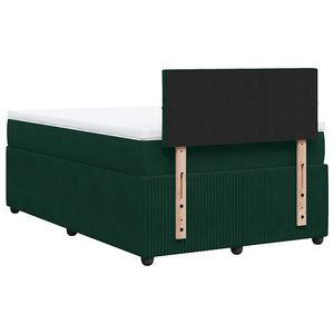 Κρεβάτι Boxspring με Στρώμα Σκούρο Πράσινο 120x190εκ. Βελούδινο - Pakobazaar