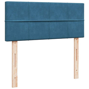 Κρεβάτι Boxspring με Στρώμα Μπλε 120x190 εκ. Βελούδινο
