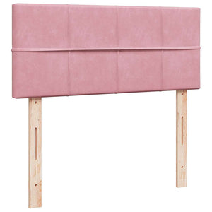 Κρεβάτι Boxspring με Στρώμα Ροζ 120x190 εκ. Βελούδινο - Pakobazaar