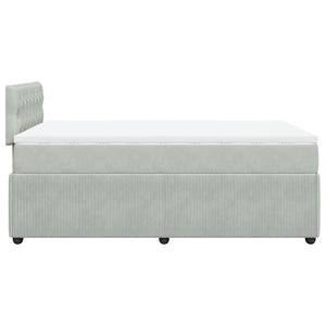 Κρεβάτι Boxspring με Στρώμα Ανοιχτό Γκρι 120x190 εκ. Βελούδινο - Pakobazaar