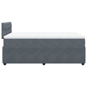 Κρεβάτι Boxspring με Στρώμα Σκούρο Γκρι 120x190 εκ. Βελούδινο