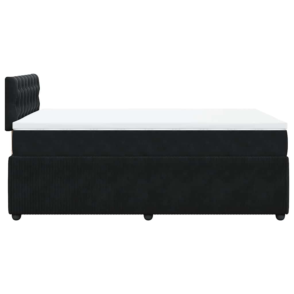 Κρεβάτι Boxspring με Στρώμα Μαύρο 120x190 εκ. Βελούδινο
