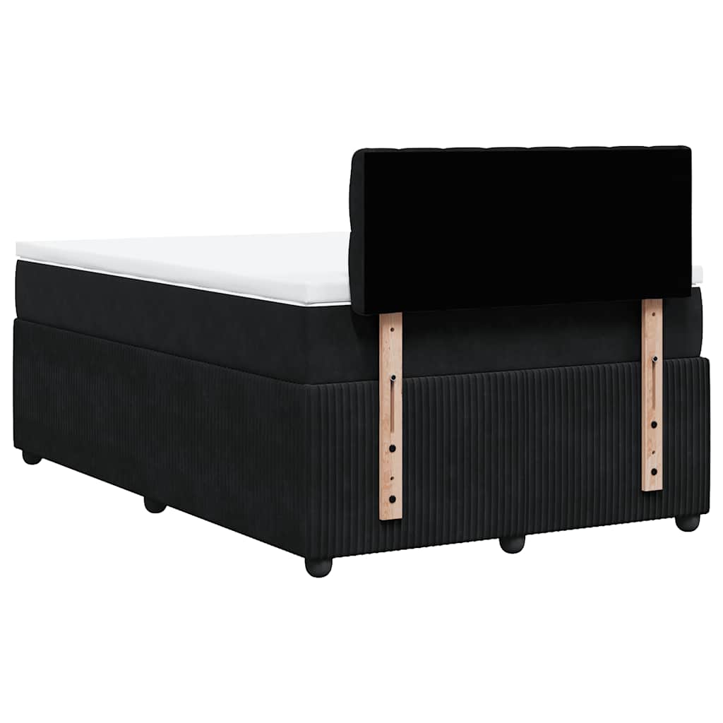 Κρεβάτι Boxspring με Στρώμα Μαύρο 120x190 εκ. Βελούδινο