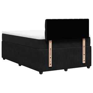 Κρεβάτι Boxspring με Στρώμα Μαύρο 120x190 εκ. Βελούδινο
