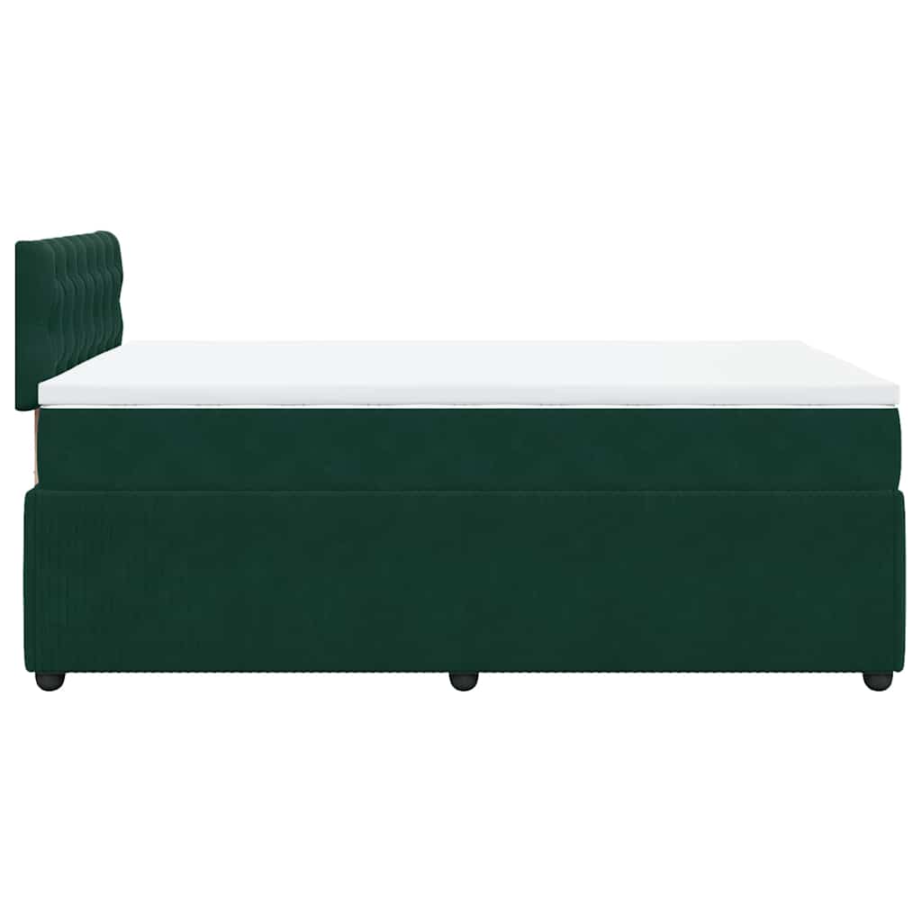 Κρεβάτι Boxspring με Στρώμα Σκούρο Πράσινο 120x190εκ. Βελούδινο - Pakobazaar