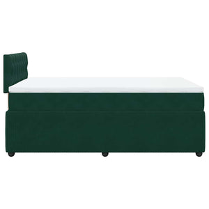 Κρεβάτι Boxspring με Στρώμα Σκούρο Πράσινο 120x190εκ. Βελούδινο - Pakobazaar