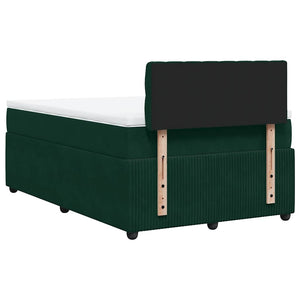 Κρεβάτι Boxspring με Στρώμα Σκούρο Πράσινο 120x190εκ. Βελούδινο - Pakobazaar