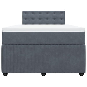 Κρεβάτι Boxspring με Στρώμα Σκούρο Γκρι 120x190 εκ. Βελούδινο