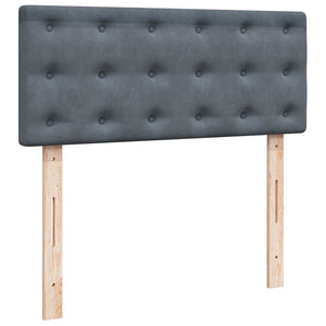 Κρεβάτι Boxspring με Στρώμα Σκούρο Γκρι 120x190 εκ. Βελούδινο